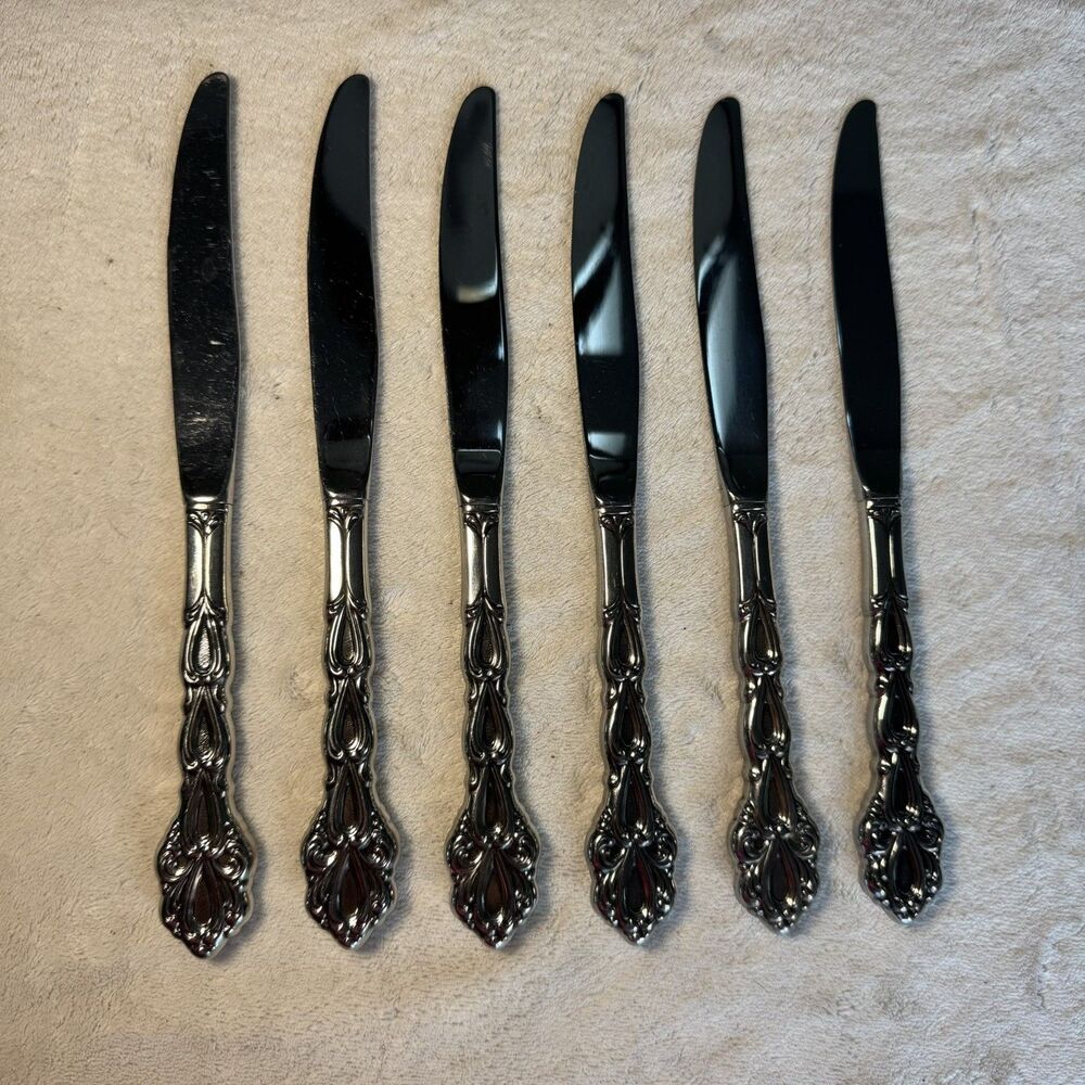 Oneida Chandelier Set of 6 Dinner Knives Community Stainless Flatware MCM VTG
